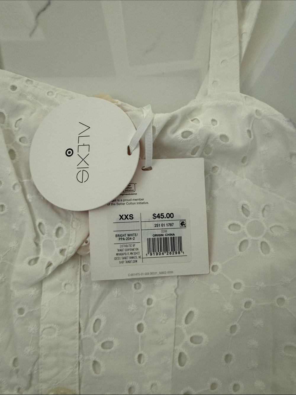 Alexis White Eyelet Button-Front Mini Dress - Picture 2 of 2